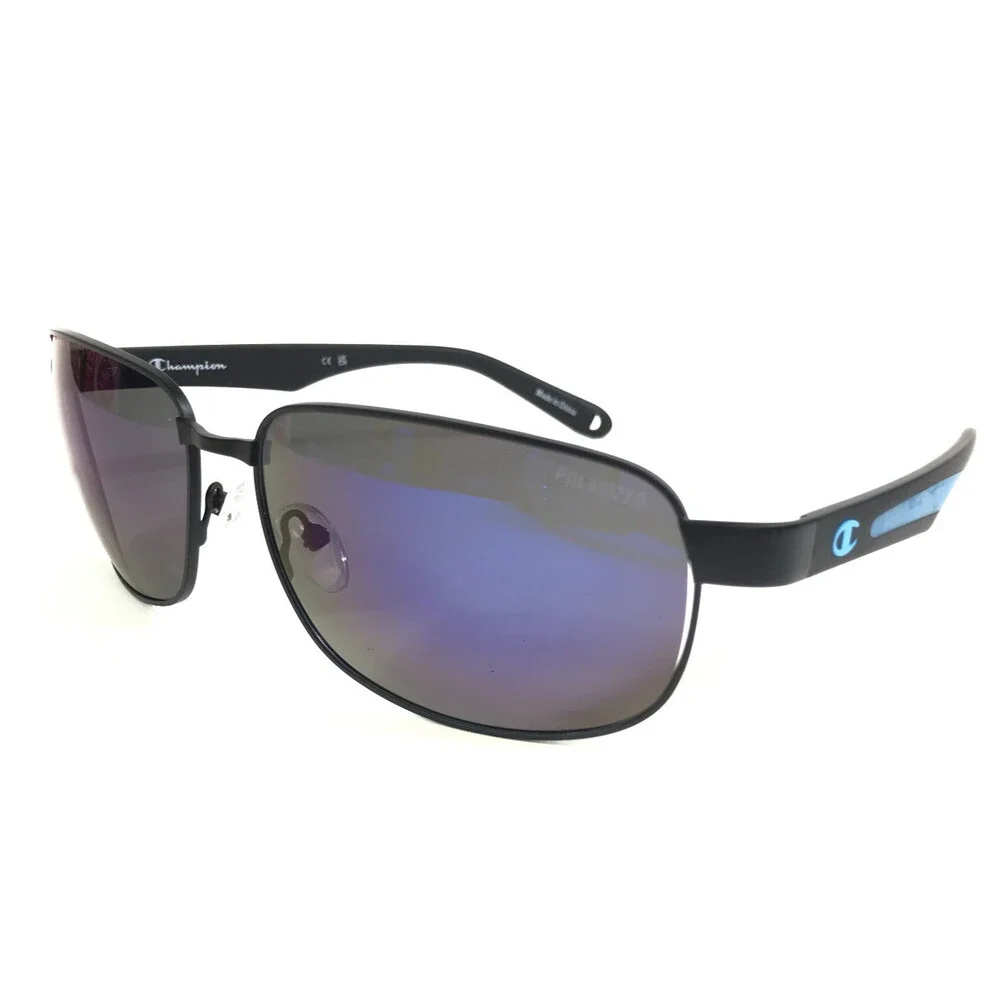 Champion Eyeglasses Frames NRG C03 Matte Black with Blue Polarized Lenses
